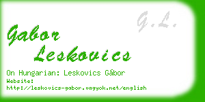 gabor leskovics business card